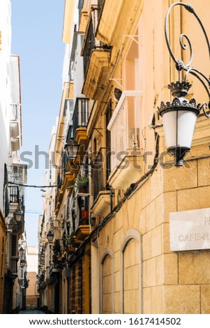 Cadiz City street on a summer day. Andalusia, Spain