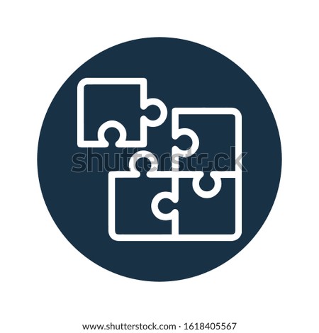 Business teamwork puzzle vector icon