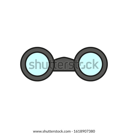 vector icon of binoculars face with simple shapes