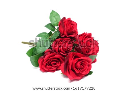  A red rose bouquet in a white background                            