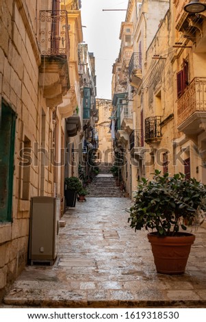 Beautiful cityscape of Malta; city buildings