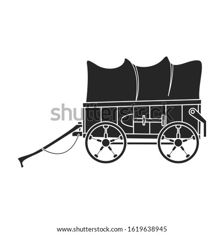 Western carriage vector icon.Black vector icon isolated on white background western carriage.