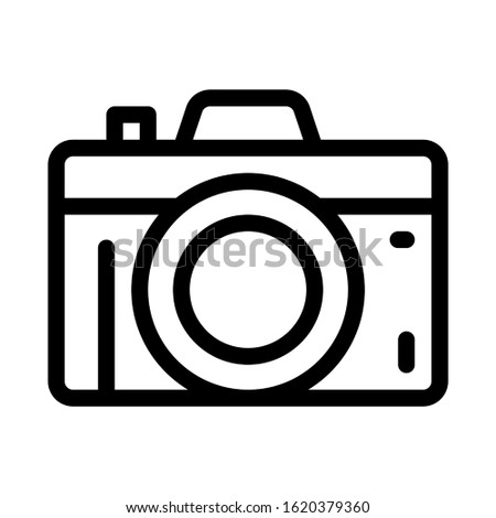 Photo Camera Icon Vector. Outline Photo Camera Sign. Isolated Contour Symbol Illustration