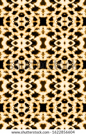 Tie Effect. Fabric Print. Fabric Design Pattern. Bohemian Abstract Style. Ethnic Ornament. Trendy Style. Black,Yellow,White Abstract Patchwork Ornament. Spot Tie Effect.