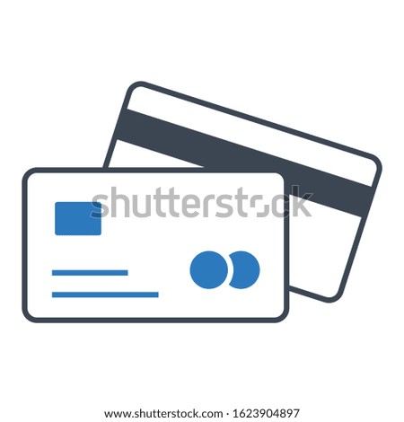 Plastic Money Concept, Loan on credit  Card vector icon, Pair of Debit Card design, 