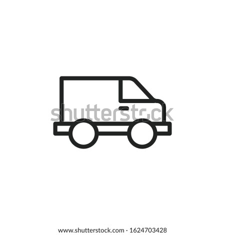 Simple truck line icon. Stroke pictogram. Vector illustration isolated on a white background. Premium quality symbol. Vector sign for mobile app and web sites.