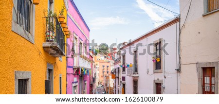 View down Positos street in the Mexican city of Guanajuato