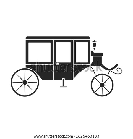 Vintage carriage vector icon.Black,simple vector icon vintage carriage isolated on white background .