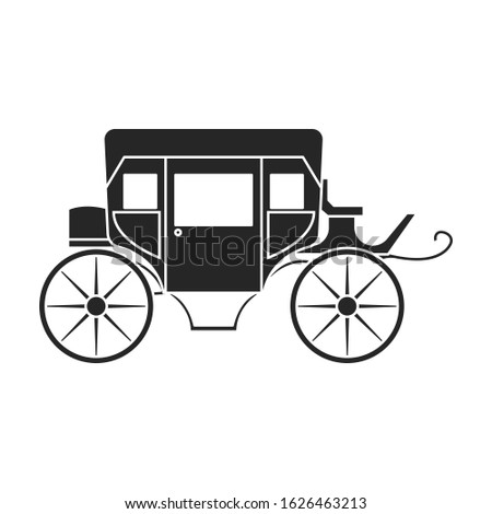 Vintage carriage vector icon.Black,simple vector icon vintage carriage isolated on white background .