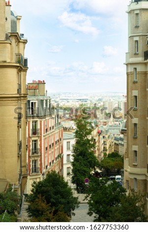 View of street at Monmartre in Paris