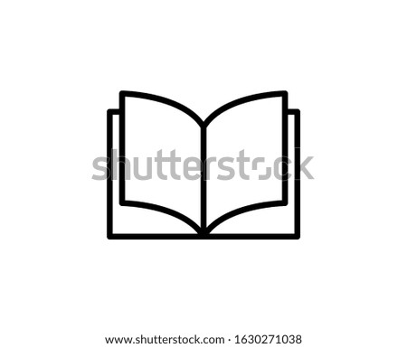 Line Book icon isolated on white background. Outline symbol for website design, mobile application, ui. Book pictogram. Vector illustration, editorial stroke. Eps10