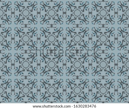 Blue Vintage Floral Batik. Blue Floral Boho. Gray Moroccan Mosaic Stars. Spanish Geometric Flower. Aquarelle Geometric Flower Print. Ornate Geometric Pattern Ikat. White Ethnic Batik Tile.