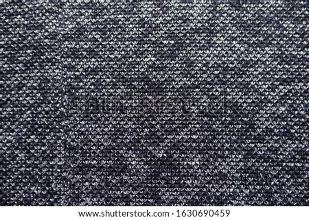 View of heather blue grey woolen fabric from above