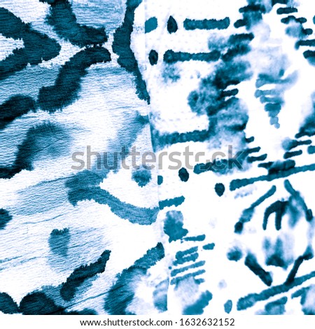 Ikat Borders. White Watercolor Tribal Pattern. Sky Ikat Damask Pattern. Blue Tie Dye Effects. Tibetan Fabric. Indigo Aztec Watercolor Print.