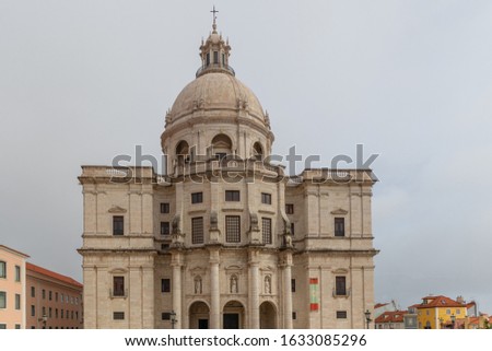 Facade of the National Pantheon (The Churchs of Santa Engracia) in Lisbon, Portugal
