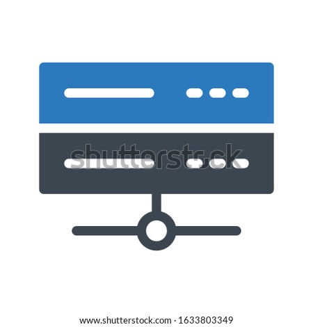 server vector glyph color icon 