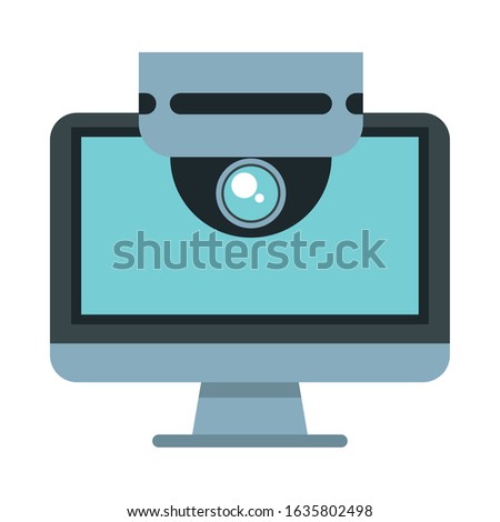 cctv video camera with display vector illustration design