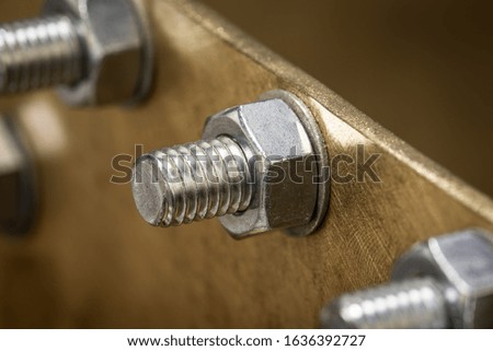 Industrial Construction Machine Joint Bolt and Nut Close-up