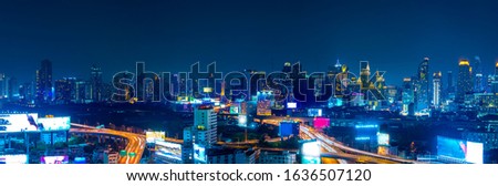 Bangkok. The skyline of the capital city of Bangkok That shines and skyscrapers at night
