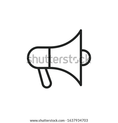 Simple megaphone line icon. Stroke pictogram. Vector illustration isolated on a white background. Premium quality symbol. Vector sign for mobile app and web sites.