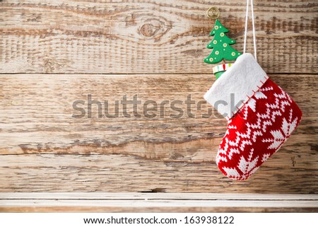 Christmas backgrounds. Christmas decor on the wooden background.