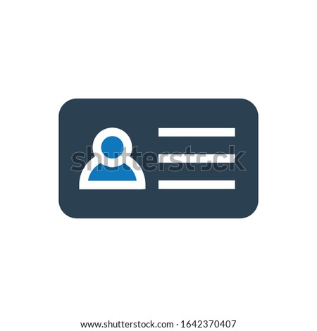 blue color id card glyph icon vector - ui icon vector 