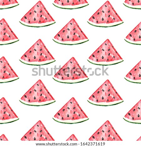 watercolor watermelon pattern isolated on white background