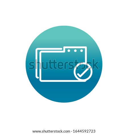 office folder organizer stationery supply vector illustration block gradient style icon