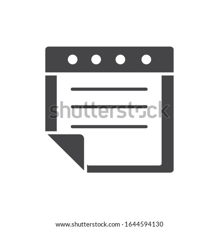 office information paper document stationery supply vector illustration silhouette on white background