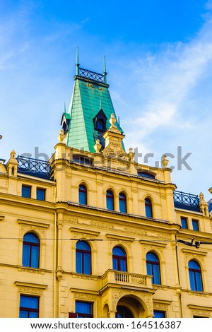 Building on the Republiky Square in Prague, Czech Republic