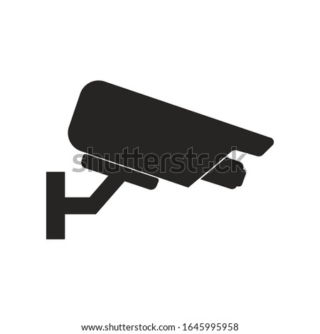 Security camera vector icon, surveillance camera, monochrome