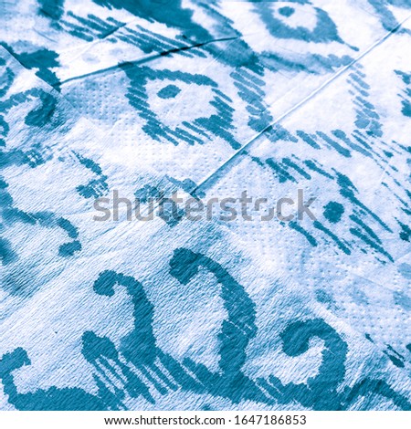 Ikat Art. Black Watercolor Aztec Elements. White Abstract Ikat Background. Sea Ethnic Tie Dye. Batik Brush. Blue Watercolor Geometric Pattern.