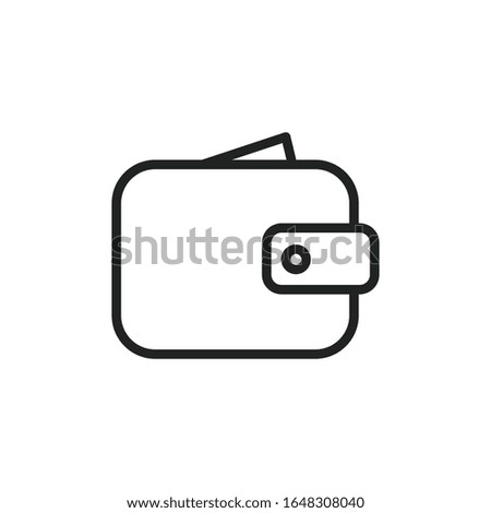 Simple wallet line icon. Stroke pictogram. Vector illustration isolated on a white background. Premium quality symbol. Vector sign for mobile app and web sites.