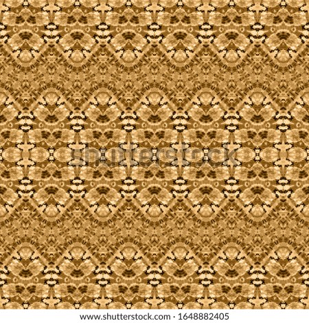 Beige Boho Abstract. Golden Batik. Yellow Dyed Textile. Brown Ethnic Batik. Boho Watercolor. Gold Geo Brush. Brown Geometric Zig Zag. Yellow Bohemian Zag. Brown Rustic Print. Golden Dyed Grunge