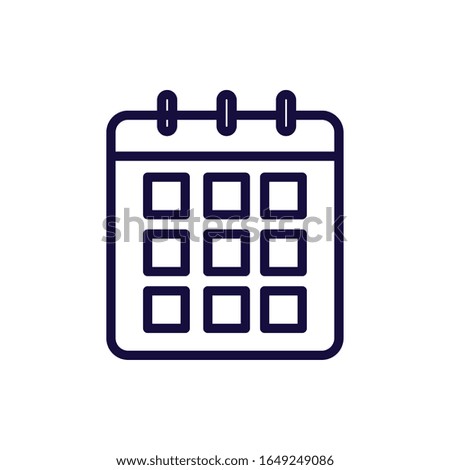 Calendar line style icon design, Planner time event moth date day page plan and reminder theme Vector illustration
