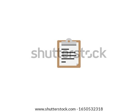 Clipboard vector flat icon. Isolated clipboard, notepad paper emoji illustration 