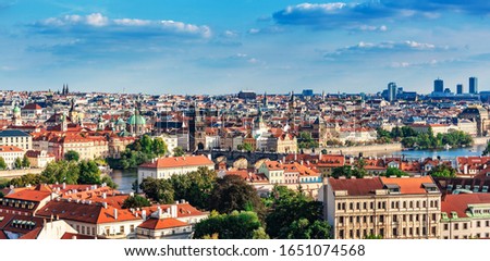 Panorama of Prague, the capital of the Czech Republic.