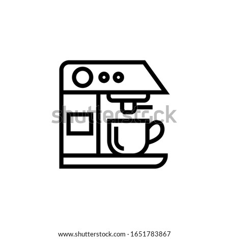 Espresso maker vector icon in lineout, linear style isolated on white background