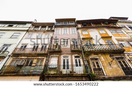 View on ancient houses in old town of Coimbra, Portugal