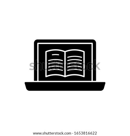 Laptop book icon. Simple online study icons for ui and ux website or mobile application