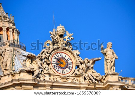 Clock of St. Peter's square in Rome