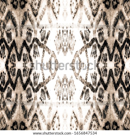 Tie. Dark Mandala Carpet. Old Folk Pattern. Ethnic Borders Frames. Seamless Pattern Mandala. Coffee Water Color Abstract. 80's Style Background.