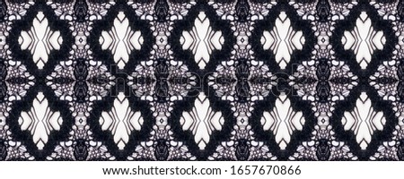 Seamless Gothic Lace Print. White and Black Color. Endless Border Braid. Vintage Picture for Underwear. Decadence Zigzags and Squares.