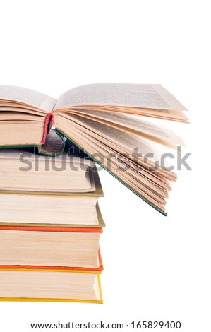 A stack of books. isolation