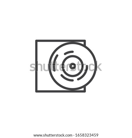 Compact disk line icon. Disc linear style sign for mobile concept and web design. Cd Case outline vector icon. Music record symbol, logo illustration. Vector graphics