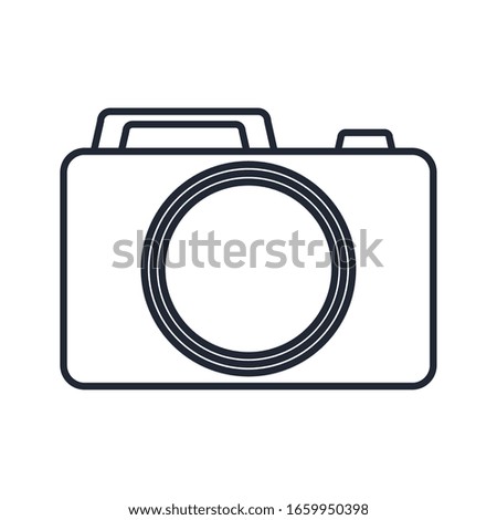 photographic camera icon over white background, vector illustration
