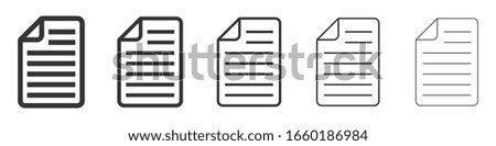 Set of paper documents icons. Linear File icons. Paper icons. Vector illustration.