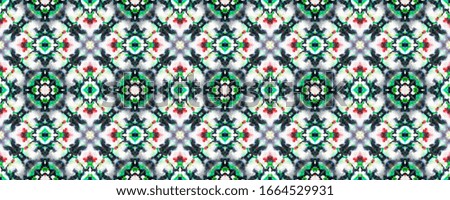 Batik Multicolor Design.  Red, Green, Black and White Textile Print. Traditional Backdrop.  Multicolor Natural Ethnic Illustration. Shibori or Batik Multicolor Textile Design. 