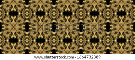 Turkish Seamless Batik. Golden Floral Flower Tile. Gold Ornate Endless Flower. Traditional Geometric Batik Ikat. Spanish Geometric Pattern Floor. Gold Ethnic Paint Gold Moroccan Ethnic Print.