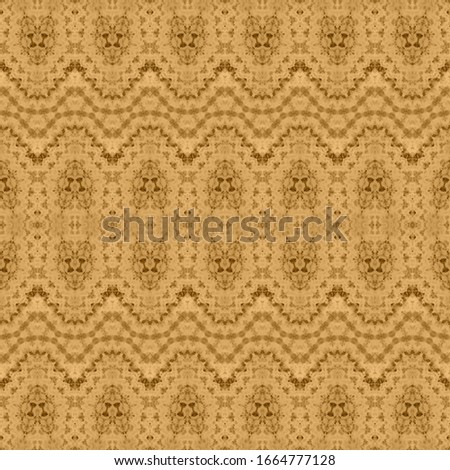 Golden Hand Abstract. Beige Ikat. Yellow Traditional Zag. Gold Dyed ZigZag Brown Bohemian Pattern. Yellow Boho Tie Dye. Dyed Abstract. Brown Tribal Brush. Brown Texture Batik. Gold Geo Print.
